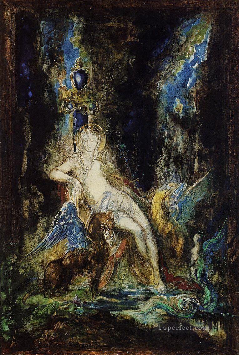 Gustave Moreau Fee und Griffon für Art Ölgemälde